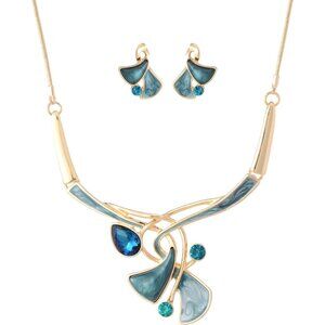 Chunky Statement Jewelry Set Vintage Retro Leaf Flower Floral Geometric Bohemian